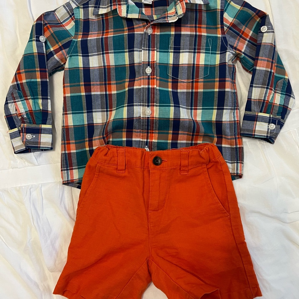 Janie and Jack shirt and shorts